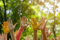 Volunteering finger hand day.