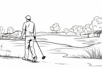 Golf sketch drawing adult.