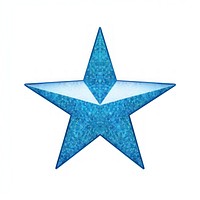 Blue color star icon symbol shape white background.