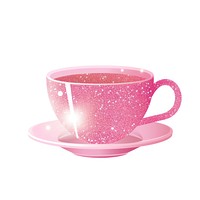 Pink color coffee cup icon saucer drink mug.
