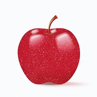 Red color apple icon fruit plant food.
