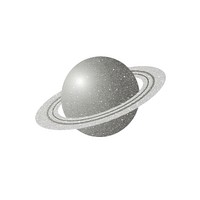Silver color saturn icon sphere shape space.