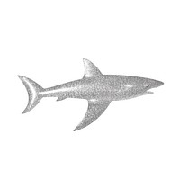 Silver color shark icon animal fish white background.