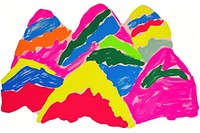 A mountain vibrant colors painting art white background.