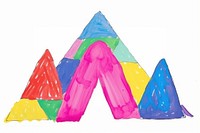 Letter mountain vibrant colors white background creativity painting.