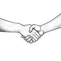 Handshake sketch white line.
