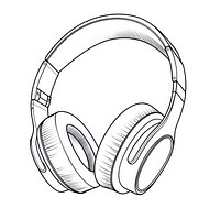 Headphones sketch headset drawing.