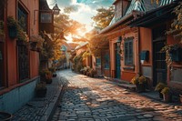 Street old town in Local background outdoors city architecture.