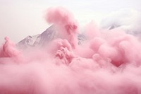 Mountain in style pink smoke outdoors volcano nature.
