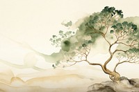 Opium tree watercolor background painting drawing sketch.