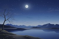Painting of night sky landscape astronomy outdoors.