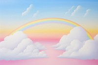 Painting of rainbow in sky backgrounds outdoors nature.