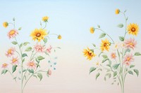 Painting of sunflower border backgrounds pattern plant.