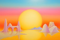 Painting of sunset backgrounds outdoors nature.
