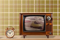 Vintage television screen mockup psd