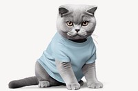 Cat t-shirt mockup, pet outfit psd