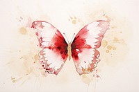 Red butterfly watercolor background animal petal creativity.