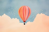Risograph printing illustration minimal simple clean of hot air balloons aircraft transportation celebration.
