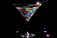 Cocktail martini drink black background.