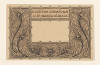 Spreekwoord in ornamentale omlijsting (1887 - 1924) by Julie de Graag
