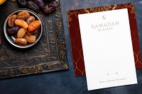Ramadan greeting card mockup psd