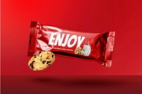 Red cookie snack sachet bag product packaging