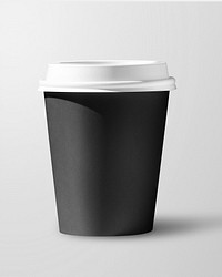 Black disposable coffee paper cup