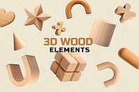 3D wood element set