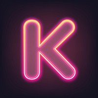 Letter K pink neon illustration