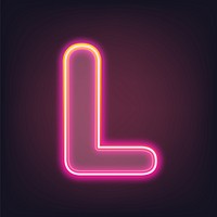 Letter L pink neon illustration