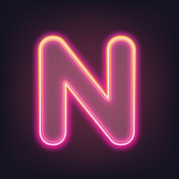 Letter N pink neon illustration