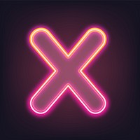 Letter X pink neon illustration