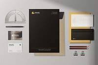 Construction business corporate identity mockup psd