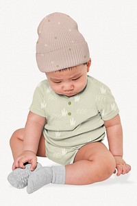 Baby's apparel mockup psd