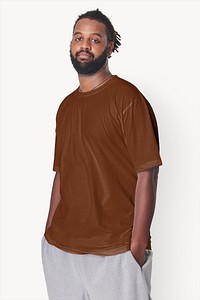 Men's brown t-shirt, fashion apparel 