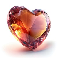 Heart shape gemstone jewelry white background.