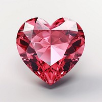 Red heart shape on circle shape gemstone jewelry diamond.
