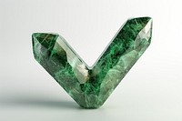 Green check mark tick symbol gemstone jewelry emerald.