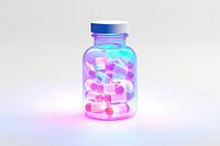 Medicine bottle glass pill.