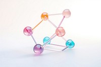 Molecular shape sphere toy white background.