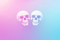 Skulls gradient background purple blue anatomy.