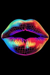 Lips graphics purple art.