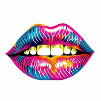 Lips pattern lipstick teeth creativity.