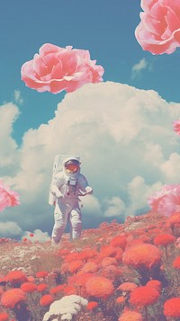 Landscape astronaut outdoors flower.