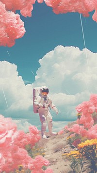 Astronaut outdoors nature flower.