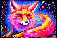 A fox painting animal mammal.