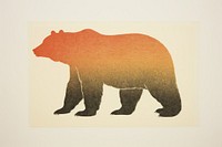 Litograph minimal bear mammal animal representation.