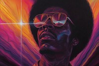 Black man art sunglasses portrait.