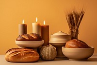 Candle bread food bowl.