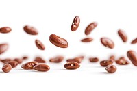 Beans coffee pill white background.
